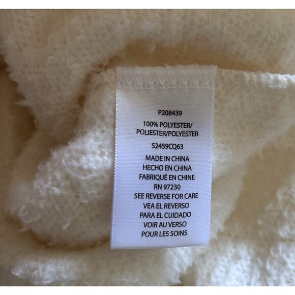 ALMOST FAMOUS Womens Size Small Off White Sherpa Fleece Button Front Jacket - Picture 7 of 8